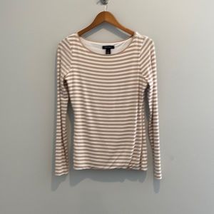 Tan and white striped long sleeve